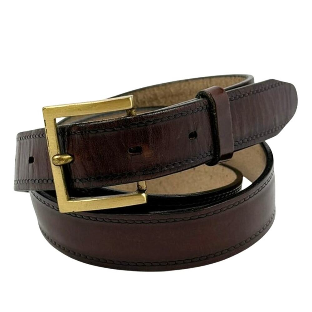 Hickok Pioneer Sierra Leather Belt Hand Rubbed Saddle Cowhide Brown Sz 36